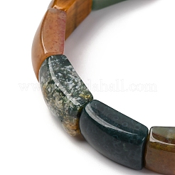 Natural Indian Agate Bead Stretch Bracelets for Women Men&nbsp;BJEW-C097-02A-10