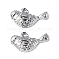 変色しない304ステンレススチールチャーム  鳥のチャーム  ステンレス鋼色  8.5x15.5x2mm  穴：1mm&nbsp;STAS-C066-01P