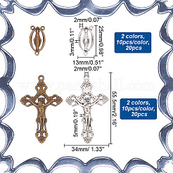 20Pcs 2 Colors Virgin Mary Tibetan Style Alloy Chandelier Component Links&nbsp;DIY-AR0003-76