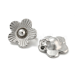 合金チャーム  カドミウムフリー＆鉛フリー  花  プラチナ  13x14x7mm  穴：2.5mm  約666個/1000g&nbsp;FIND-G065-13P