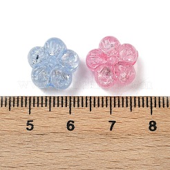 クリアクラックアクリルビーズ  スモモの花  ミックスカラー  12.5x13x8mm  穴：2mm&nbsp;X-OACR-B031-21