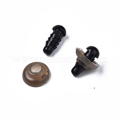 クラフト用品プラスチックぬいぐるみや人形の目パーツ  安全の目  ワッシャー付き  ブラック  5mm&nbsp;X-DIY-R039-5mm-07