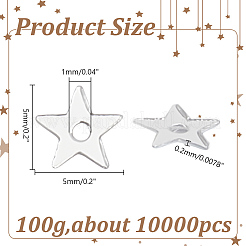 100g 装飾アクセサリー  PVCプラスチック製のスパンコール/スパンコールペンダント  スター  銀  5x5x0.2mm&nbsp;KY-HY0001-17A