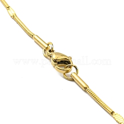 Ion Plating(IP) 304 Stainless Steel Round Snake Chain Necklaces&nbsp;NJEW-P285-01G