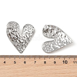 女性用304ステンレススチールスタッドピアス  ハート  ステンレス鋼色  31.5x30.5mm&nbsp;EJEW-F416-01P
