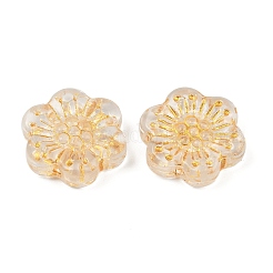 Baking Paint and Golden Metal Enlaced Glass Beads&nbsp;DGLA-T004-09M
