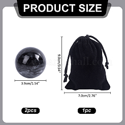 2Pcs Natural Black Jade Massage Balls&nbsp;DJEW-ME0001-20