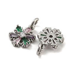 Brass Micro Pave Colorful Cubic Zirconia Pendants&nbsp;KK-G490-24P
