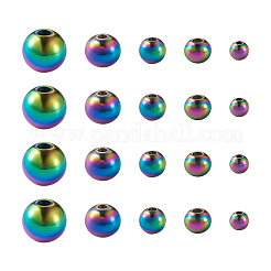 Rack Plating Rainbow Color 304 Stainless Steel Beads&nbsp;FIND-MP0001-07
