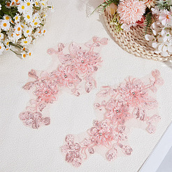 ポリエステル製衣類の小道具1組  花  ピンク  310x155mm&nbsp;DIY-CY0003-53B