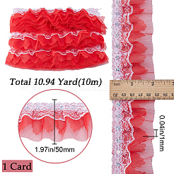 10M Polyester Flower Lace Ribbon with Paillettes&nbsp;OCOR-GF0003-34A
