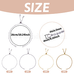 2 Sets 2 Colors 304 Stainless Steel Satellite Chain Bracelet Slider Making&nbsp;MAK-TA0001-22