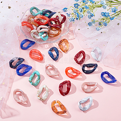 300g 10 Colors Acrylic Linking Rings&nbsp;OACR-PH0001-55