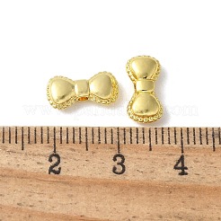 合金ビーズ  ラックめっき  蝶結び  ゴールドカラー  5.5x11.5x3mm  穴：1.4mm&nbsp;PALLOY-S044-04G