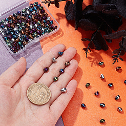 120Pcs 6 Color Electroplated Non-magnetic Synthetic Hematite Bead Strand&nbsp;G-PH0001-71