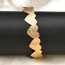 女性用304ステンレススチールカフバングル  18KGP本金メッキ  ハート  内径：2-1/4インチ（5.75cm）&nbsp;BJEW-B120-02G-02