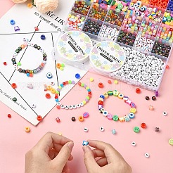 DIY アクリル & ポリマー粘土ビーズブレスレットジュエリー作成キット  ミックスカラー  6~132x0.8~11x0.8~6mm  穴：1.2~3.8mm&nbsp;DIY-YW0010-79