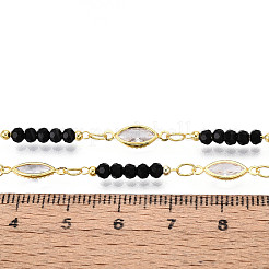 Brass Cubic Zirconia Horse Eye Link Chains&nbsp;CHC-T018-16A-G