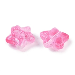 透明スプレーペイントガラスビーズ  ちょう結びに主演  淡いバイオレットレッド  14x15x7mm  穴：1.2mm&nbsp;X1-GLAA-H035-02C