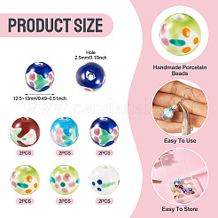 12Pcs 6 Colors Handmade Porcelain Beads&nbsp;PORC-TA0001-51