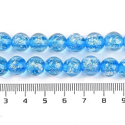 Handmade Gold Foil Lampwork Beads Strands&nbsp;LAMP-Q002-01C