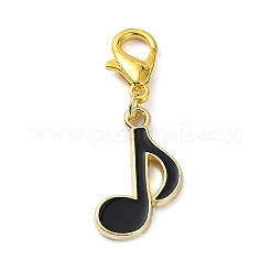 音楽テーマ合金エナメルペンダント装飾  亜鉛合金カニカン付き  ブラック  25~39mm&nbsp;HJEW-JM01764