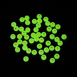不透明で光るアクリルビーズ  暗闇で光るビーズ  ラウンド  ライトサーモン  4mm  穴：1mm  約16666個/500g&nbsp;OACR-G038-06B