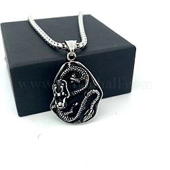 Vintage Punk 304 Stainless Steel Dragon Pendant Necklaces for Men&nbsp;GS6470