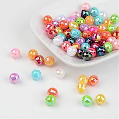 Faceted Colorful Eco-Friendly Poly Styrene Acrylic Round Beads&nbsp;SACR-K001-6mm-M