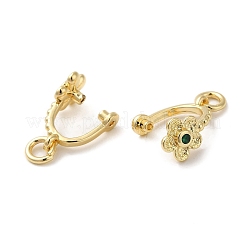 真鍮キュービックジルコニアアイスピックピンチベイル  花  14KGP本金メッキ  14x10x7mm  穴：1mm&nbsp;KK-Q793-21G