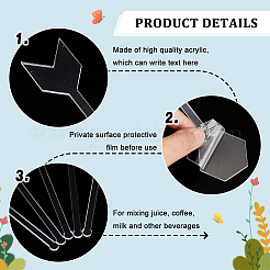 24Pcs 4 Style Transparent Acrylic Stirring Rods&nbsp;AJEW-FG0003-16