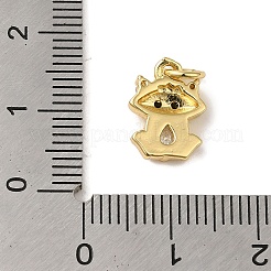 Brass Micro Pave Clear Cubic Zirconia Pendants&nbsp;KK-R162-015B-G