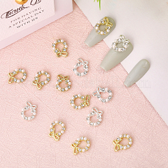 40Pcs 2 Colors Christmas Wreath Alloy Rhinestone Cabochons&nbsp;MRMJ-CA0001-49