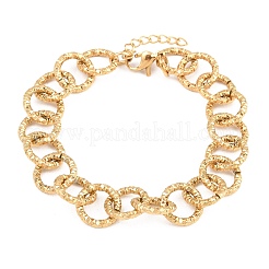 Hammered 304 Stainless Steel Rolo Chain Bracelets for Women&nbsp;BJEW-A160-10G