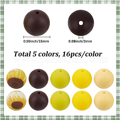 80Pcs 5 Styles Silicone Beads&nbsp;SIL-SC0003-06D