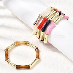 Plating Resin Beads Stretch Bracelets for Women&nbsp;BJEW-P374-02G