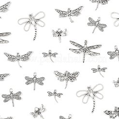 50Pcs 7 Styles Tibetan Style Alloy Dragonfly Pendants&nbsp;TIBEP-FS0001-43