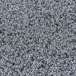 MIYUKIラウンドロカイユビーズ  日本製シードビーズ  （rr240)灰色の裏地付きクリスタル  15/0  1.5mm  穴：0.7mm  約27777個/50g&nbsp;SEED-X0056-RR0240