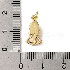 Brass Micro Pave Colorful Cubic Zirconia Glass Pendants&nbsp;X-KK-R162-026I-G