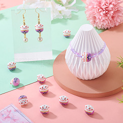 9Pcs Handmade Printed Porcelain Beads&nbsp;PORC-TADJ0001-01A