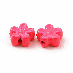 塗装合金ビーズをスプレー  花  ミックスカラー  7x7.3x3.3~3.5mm  穴：1.2~1.4mm&nbsp;PALLOY-K001-17
