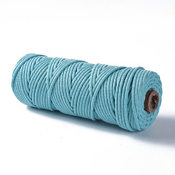 コットン糸  マクラメコード  装飾的な糸のスレッド  DIYの工芸品について  ギフトラッピングとジュエリー作り  ディープスカイブルー  3mm  約54.68ヤード（50m）/ロール&nbsp;OCOR-T001-01-09