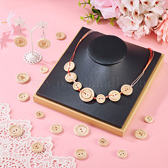 120Pcs 6 Styles Wooden Buttons&nbsp;BUTT-TA0001-33