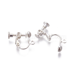 Rack Plated Brass Screw Clip-on Earring Findings&nbsp;KK-P169-04S