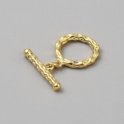 ネックレスやブレスレットのアクセサリー用の真鍮製トグル留め具  リング  18.5x15.5x2mm  穴：1.6mm  バー：5.5x21x3mm  穴：1.6mm&nbsp;KK-WH20005-03G-05