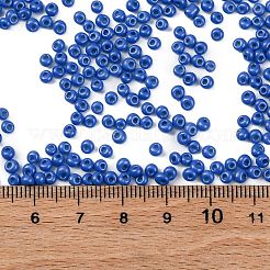 ベーキングペイントガラスのシードビーズ8/0  丸い穴  ティアドロップ  藤紫色  3x2mm  穴：1mm  約18750個/ポンド&nbsp;SEED-M012-02A-54