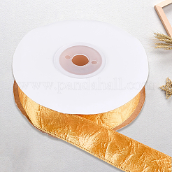 合成皮革ポリエステルリボン1ロール  衣服アクセサリー用  ゴールデンロッド  1インチ（25mm）  約20.00ヤード（18.29m）/ロール&nbsp;DIY-CL0001-53B