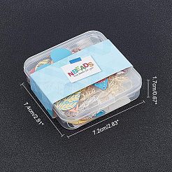 鉄製ダングルイヤリングのDIYキット  模様アイアンペンダント付きティアドロップ付き  丸カンとピアスフック  ミックスカラー  152個/箱&nbsp;DIY-NB0005-59