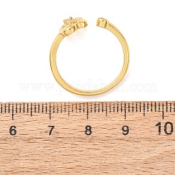 Brass Micro Pave Cubic Zirconia Cuff Open Rings for Women&nbsp;RJEW-F217-07G