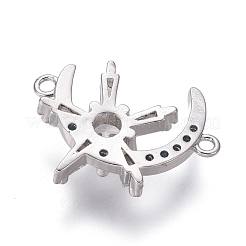 Brass Micro Pave Cubic Zirconia Links connectors&nbsp;ZIRC-I032-66P